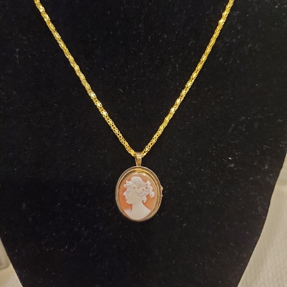 VINTAGE ITALY GENUINE SHELL SIGNED .925 CAMEO Sterling Silver Signed AMC AETISAN - Picture 4 of 12